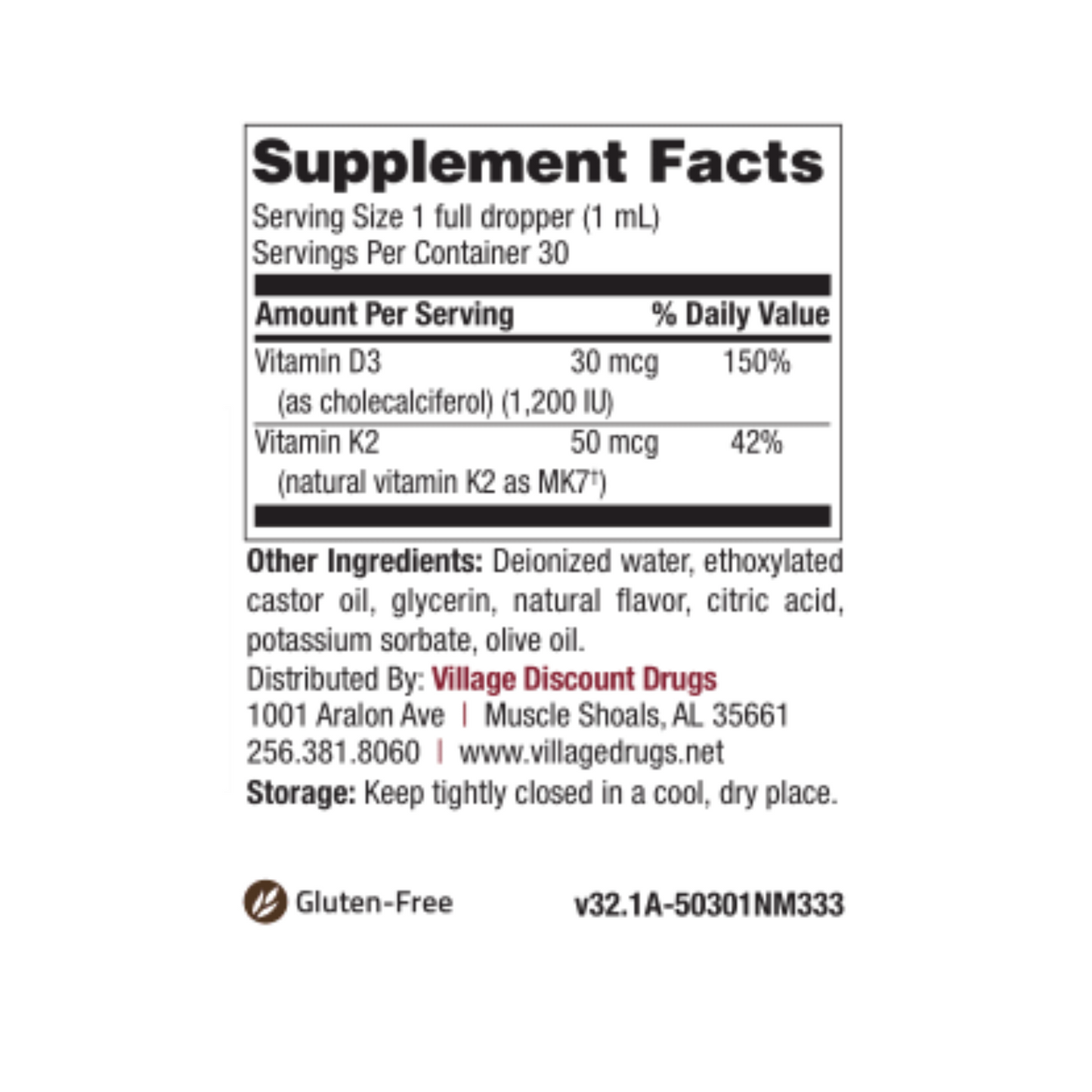 Village D3 + K2 Micellized Liquid