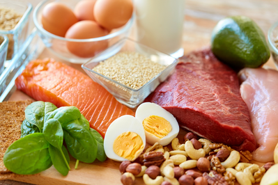 various foods high in protein